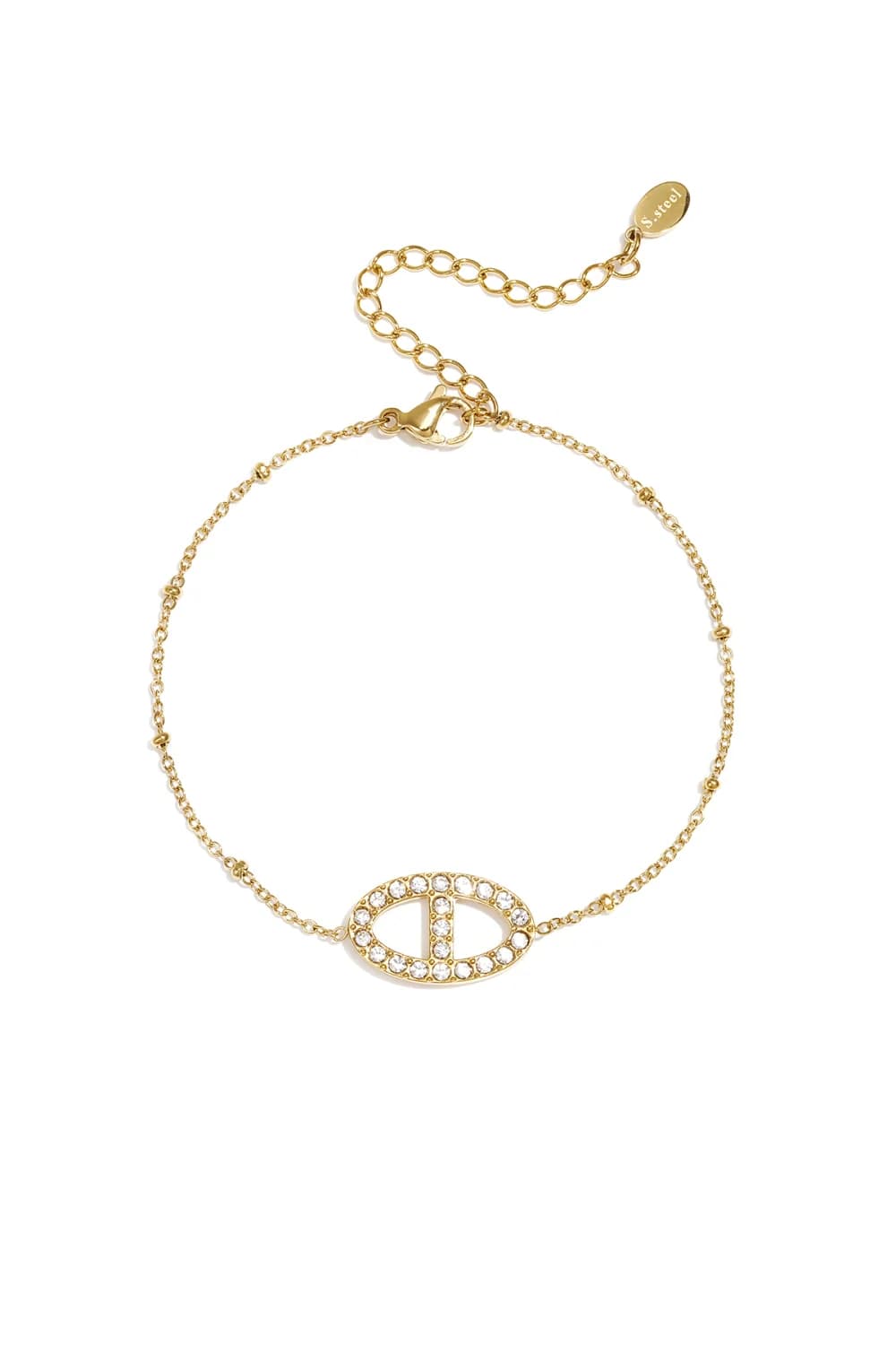 Bracelet Anneau Ovale Strass